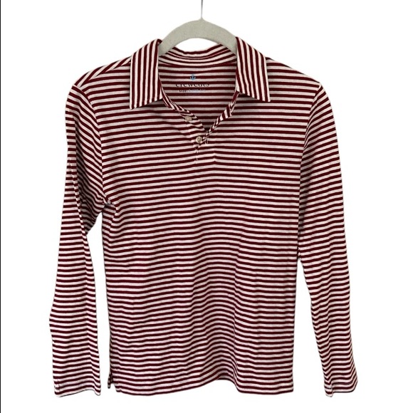 NWT CREWCUTS Kids Long Sleeve Stripe Polo Shirt L - Picture 2 of 7